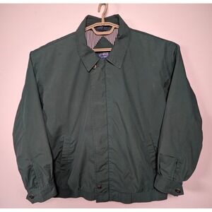 Vintage 80S La Mode Mens L Harrington Jacket Cotton Blend Forest Green Regular